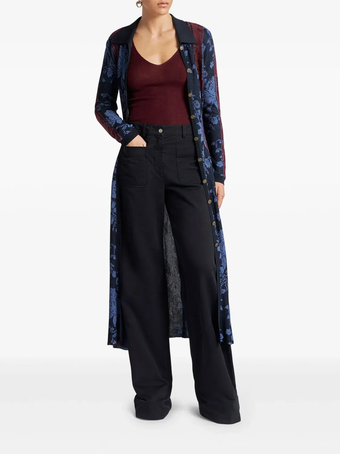 Широкие брюки ETRO, синий — фото 4