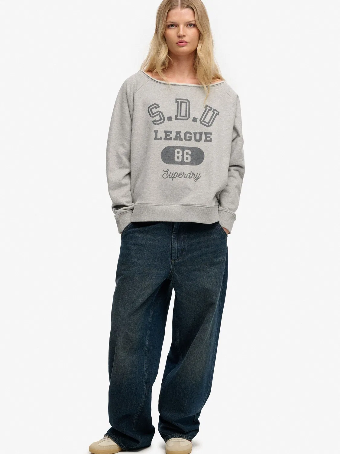 Свитшот оверсайз Athletic Essentials Bardot Superdry, Серый — фото 4