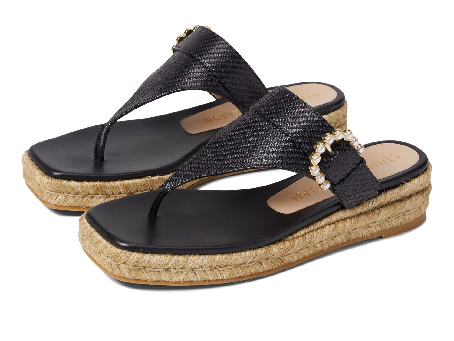 

Сандалии Stuart Weitzman, Pearl Buckle Espadrille Sandal