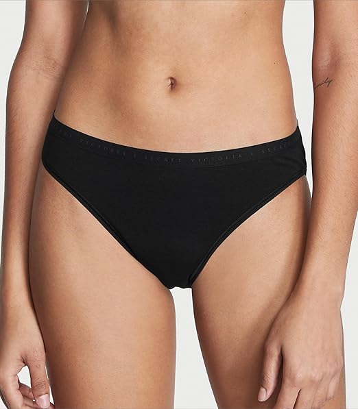 Женские бикини Victoria's Secret Women's Cotton Bikini Underwear, 7 штук, розовый/черный/серый — фото 2