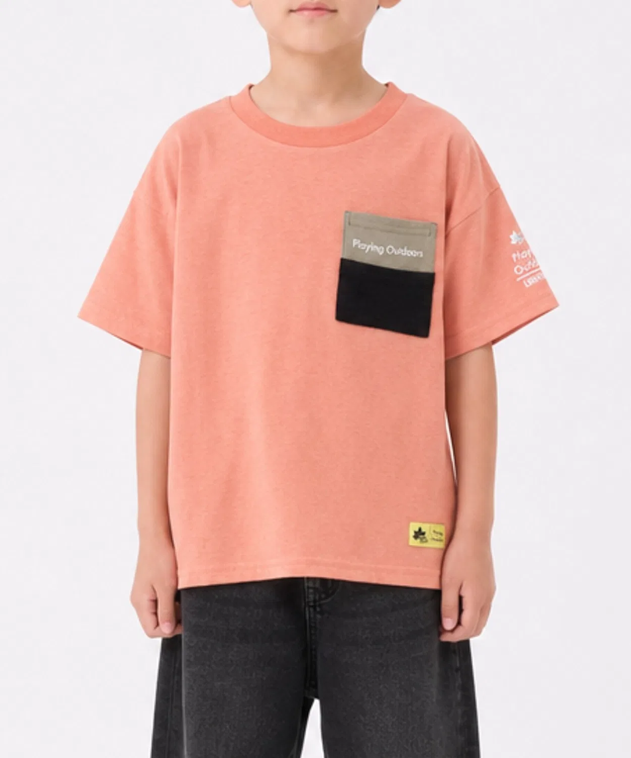Детская футболка с принтом LOGOS, модель Design Pocket JOHN'S CLOSET, Orange