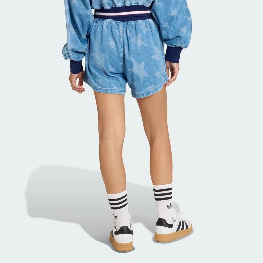 Шорты джинсовые с принтом Varsity Originals KE2348 adidas, Синий — фото 2