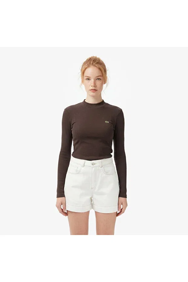 Женская футболка с длинным рукавом Lacoste, Skb-Brown