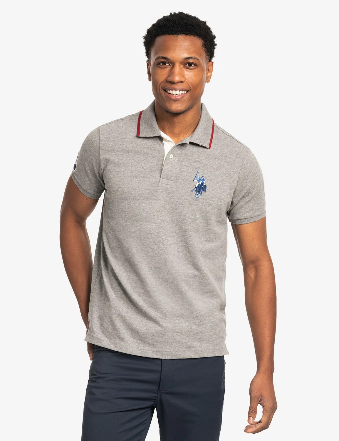 

Футболка поло U.S. Polo Assn. Slim Fit Big Logo Multi-tonal, серый