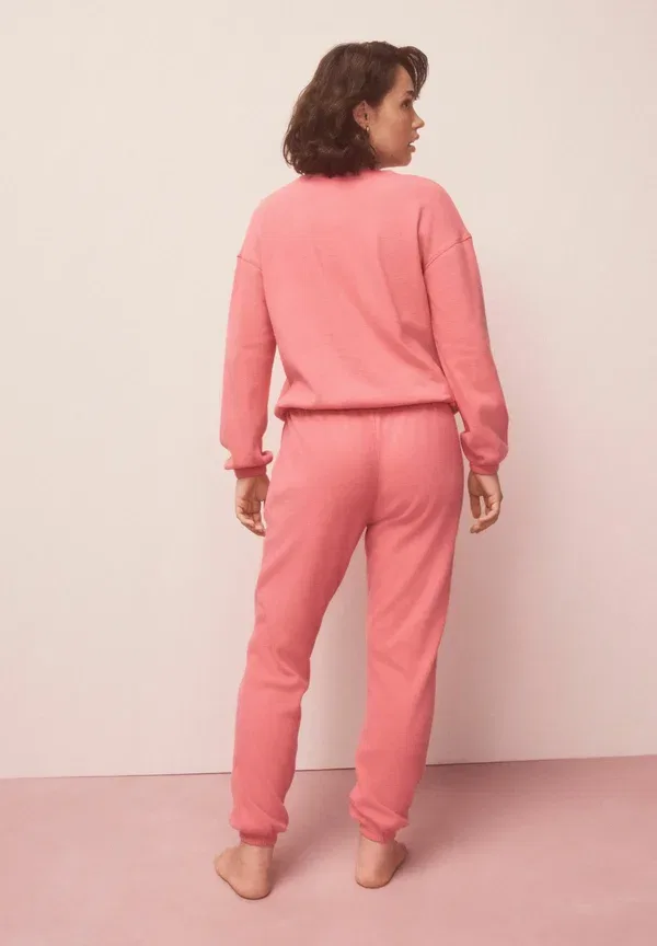 Пижамный комплект из хлопка Cosy waffle long sleeve set Next, Bright Pink, розовый — фото 4
