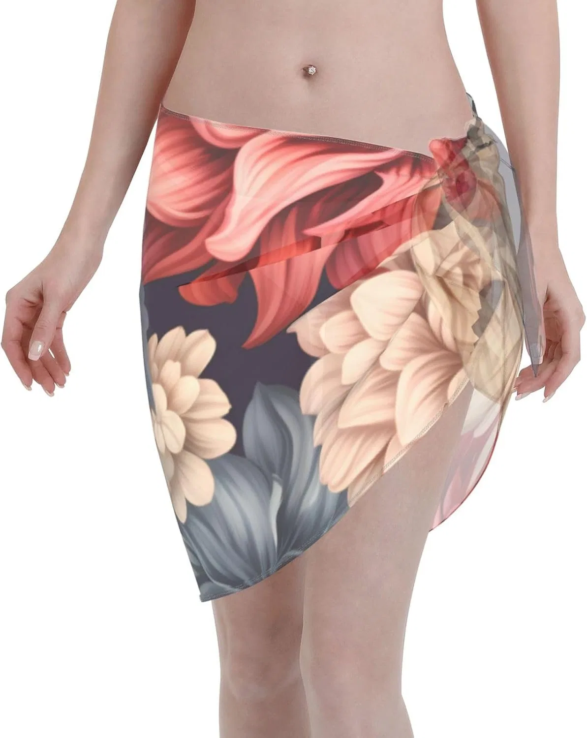 Женский пляжный саронг с цветочным принтом, Boho Flowers 1