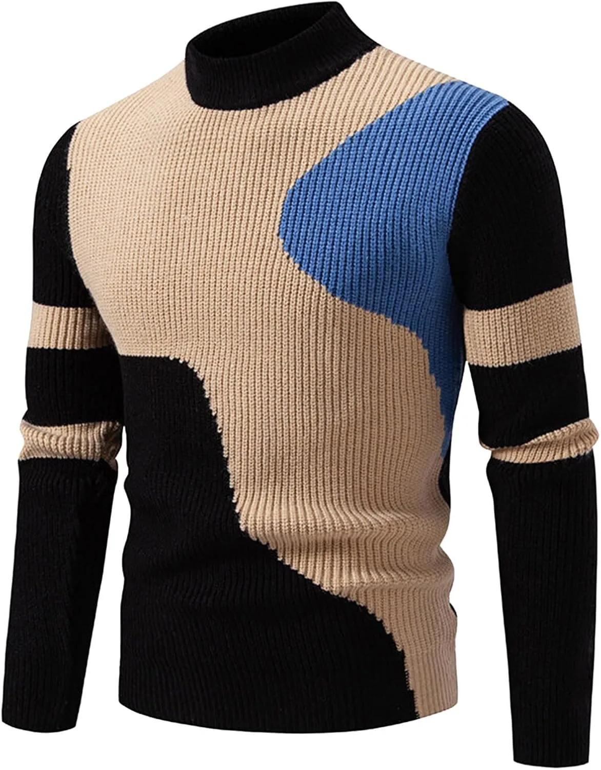 

Свитер мужской Color Block с воротником-стойкой Cambkatl