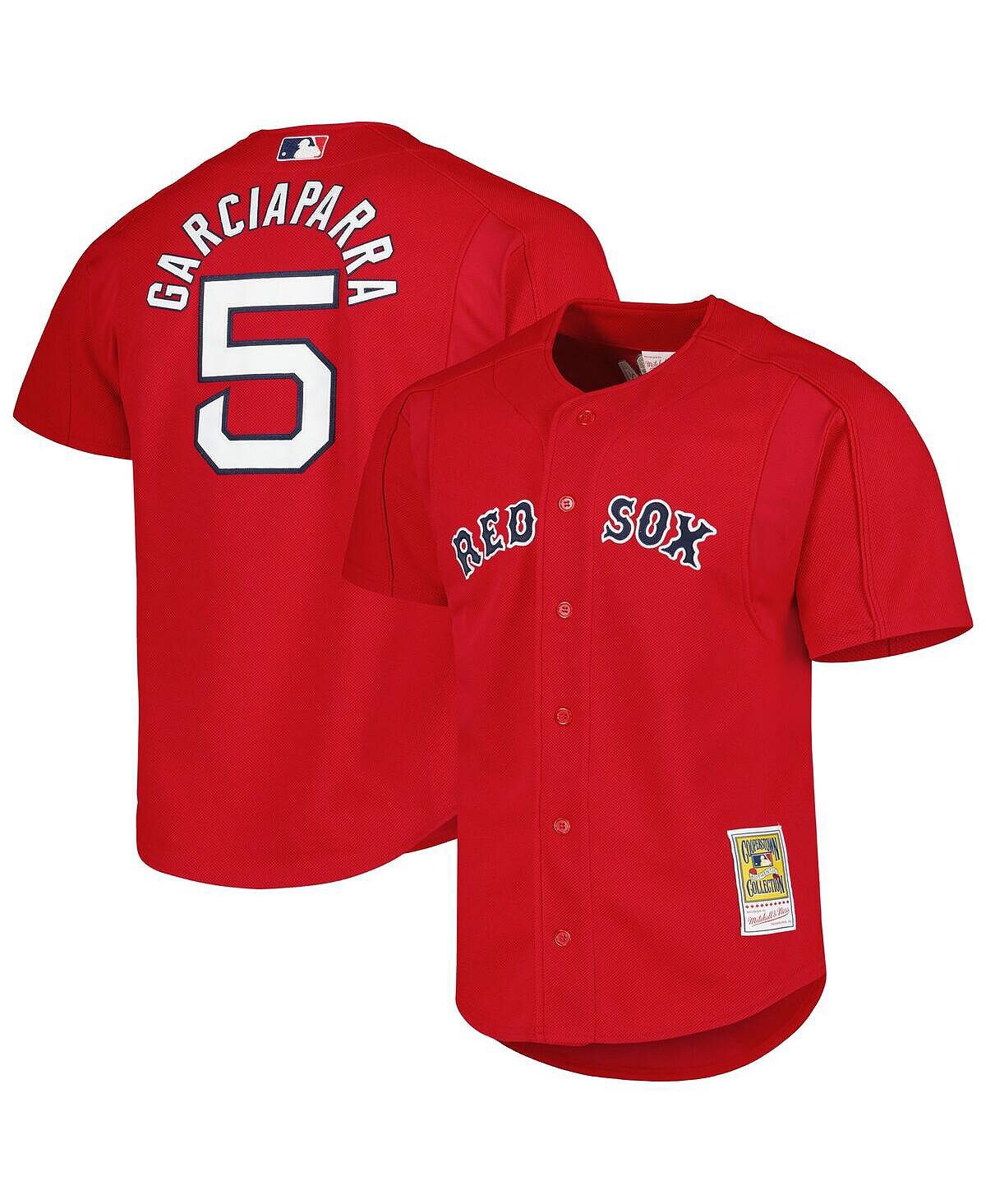 

Мужское джерси на пуговицах Nomar Garciaparra Red Boston Red Sox Cooperstown Collection, сетчатое тренировочное джерси с ватиновым принтом Mitchell & Ness