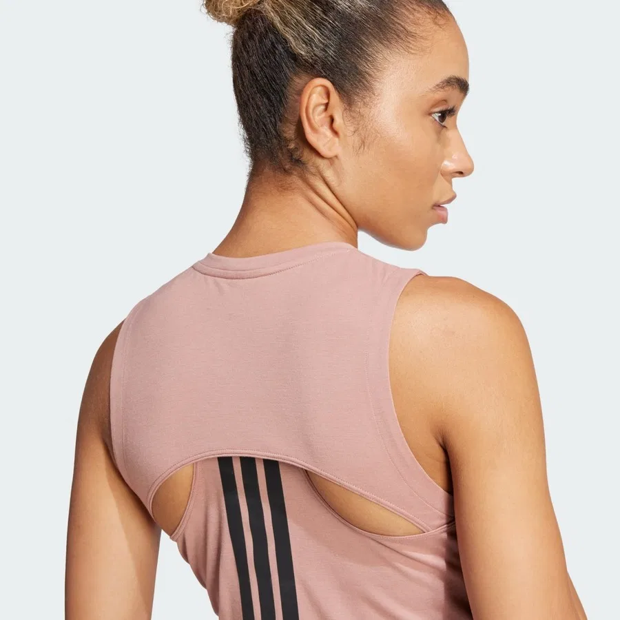Спортивный топ без рукавов PrimeLift Boxy Tank 3 Stripes adidas, Оранжевый — фото 4