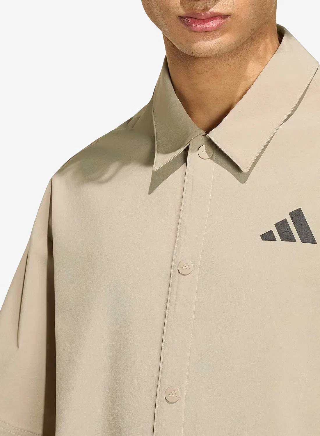 Рубашка свободного кроя City Tech Adidas, коричневый — фото 3