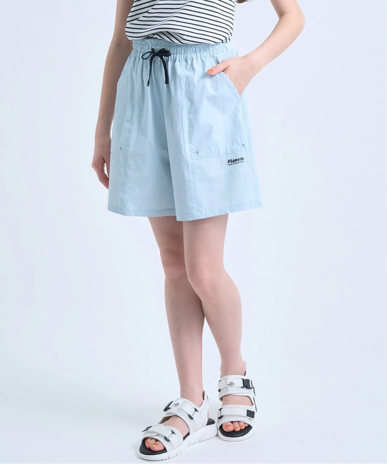 Детские шорты для девочек с быстросохнущей тканью, модель Taffeta, pom ponette junior, Sax Blue
