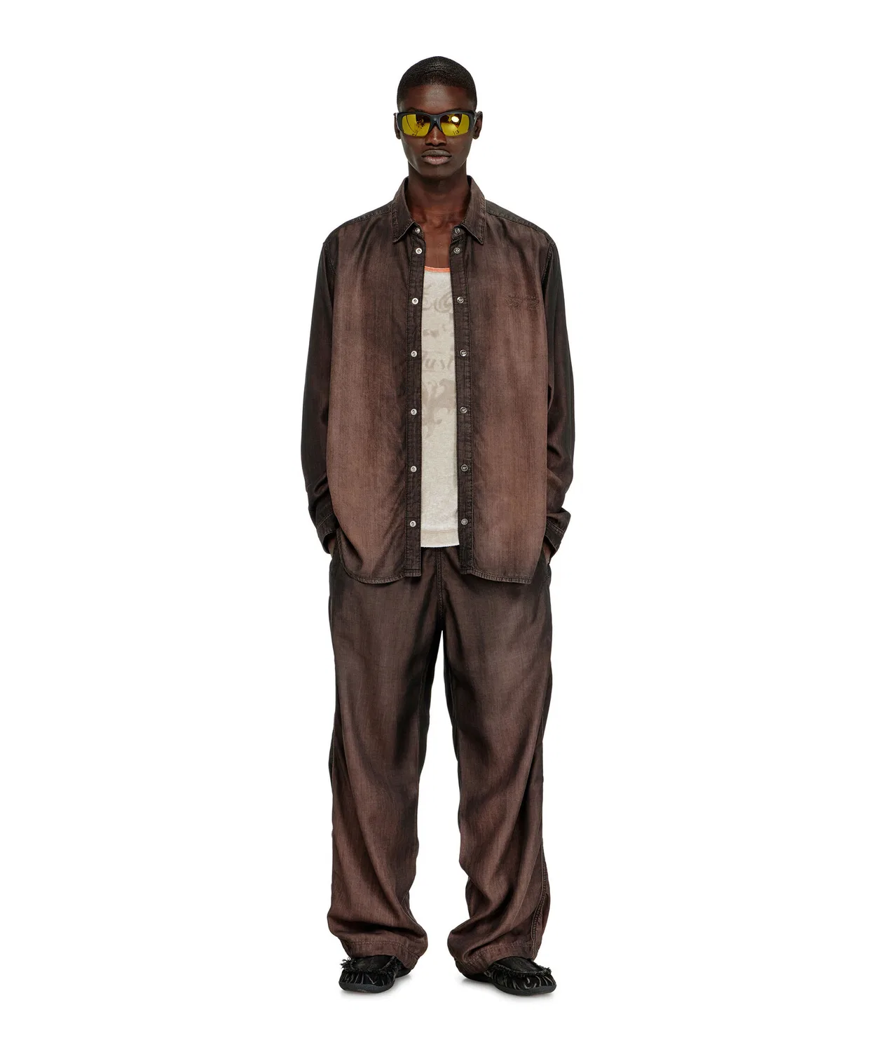 Мужская джинсовая рубашка с длинным рукавомD-SIMPLY-S16 DIESEL, Brown — фото 2