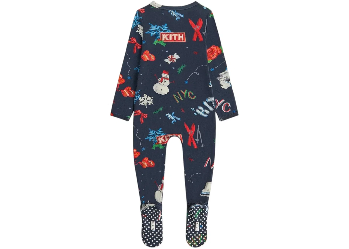 Детский комбинезон с принтом Kith Kithmas Baby Printed Coverall, Nocturnal — фото 2