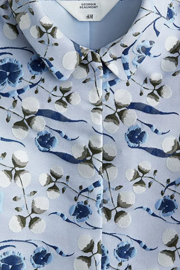 Детский жакет с жаккардовым узором H&M, Blue Floral — фото 2