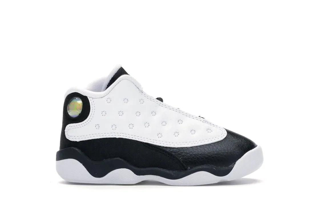 Детские кроссовки с длинным язычком Jordan 13 Retro Jordan, White/True Red-Black