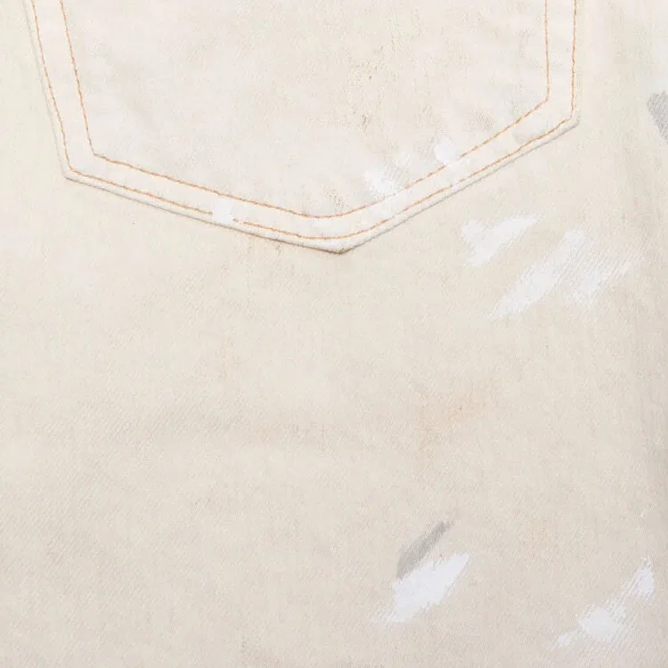 Шорты джинсовые с заплатками Acne Studios, Белый — фото 4