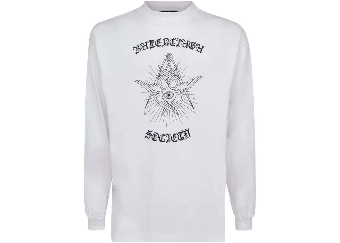 Мужской лонгслив с принтом Balenciaga Free Your Mind, White/Black/Red