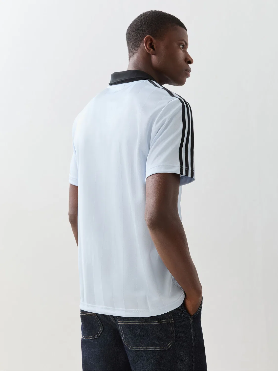 Футболка с воротником-стойкой Archive Collar Engineered Jersey, adidas Originals, синий — фото 3