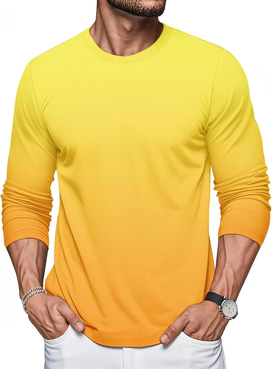 Мужская футболка с длинным рукавом свободного кроя Xsy09410, 10 Pack-6 — фото 2