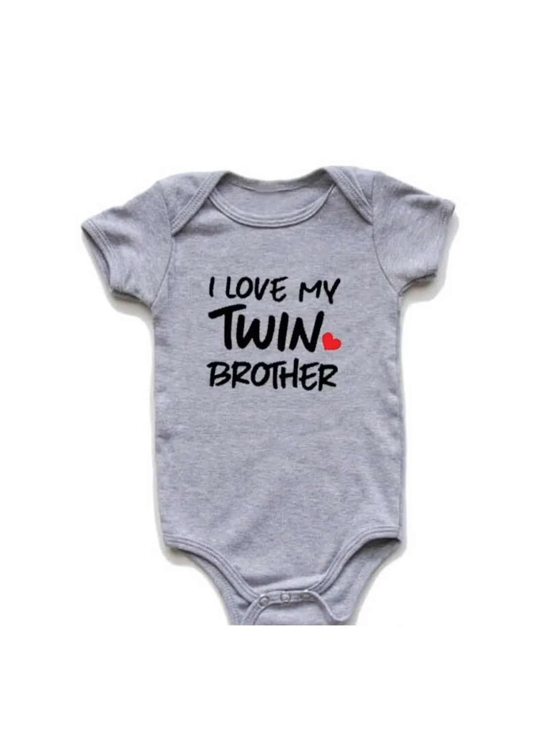 Боди-комбинезон с принтом I Love My Twin Brother Sister Matching Family Outfits, серый