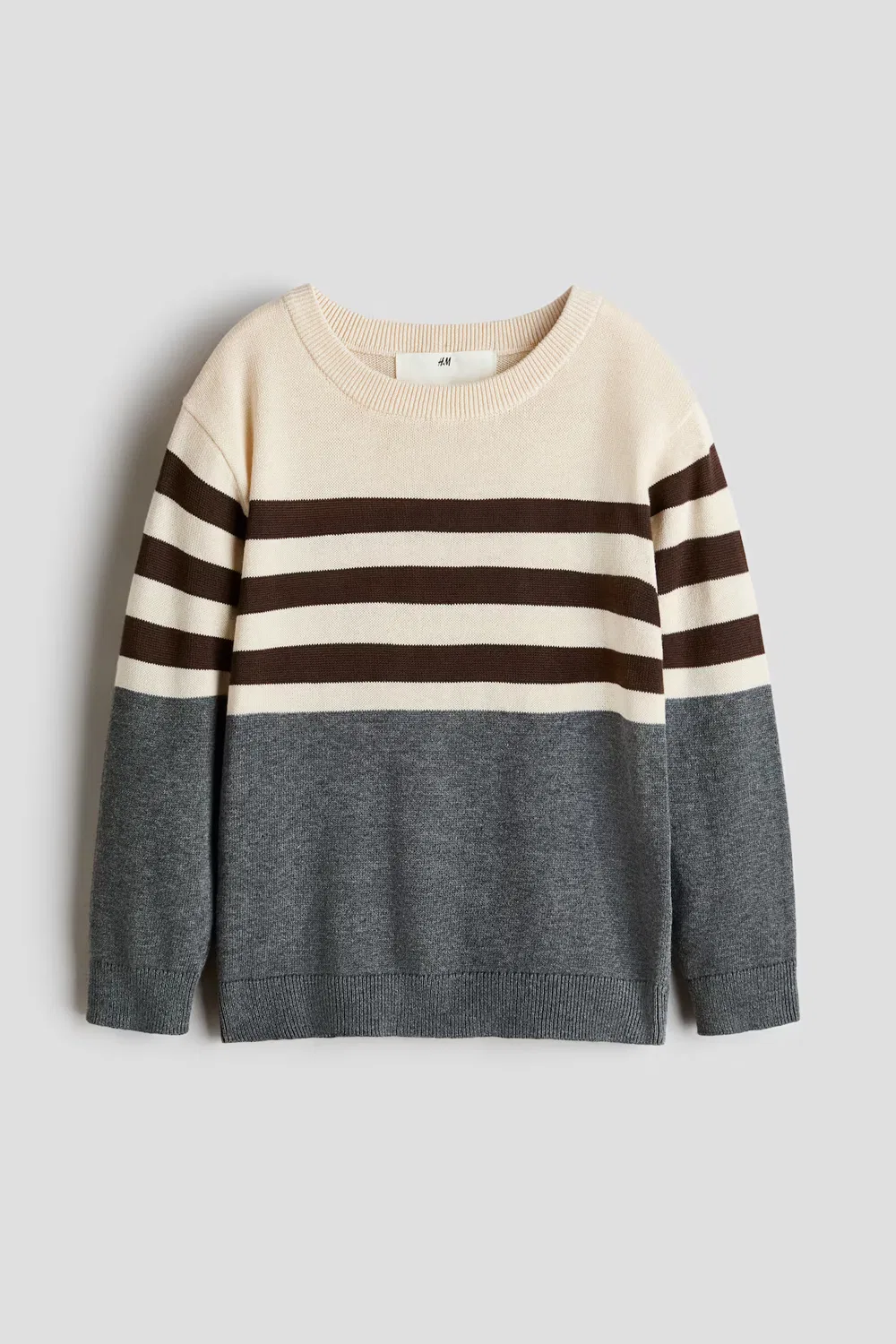 Хлопковый свитер H&M, Dunkelgraumeliert/Colourblock