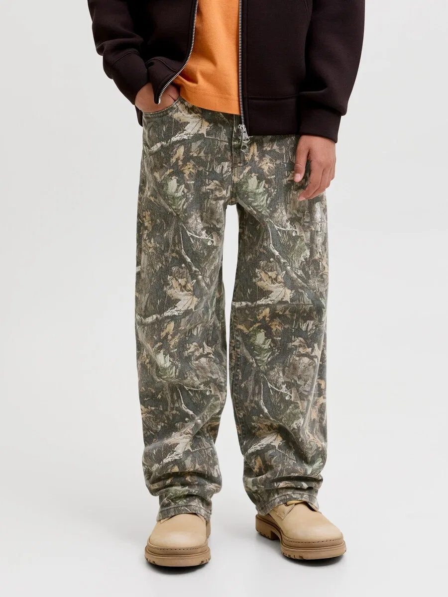Джинсы Jack & Jones Junior Baggy Jeans 'JPSTALEX ANTONIO' цвета хаки, темно-зеленый — фото 2