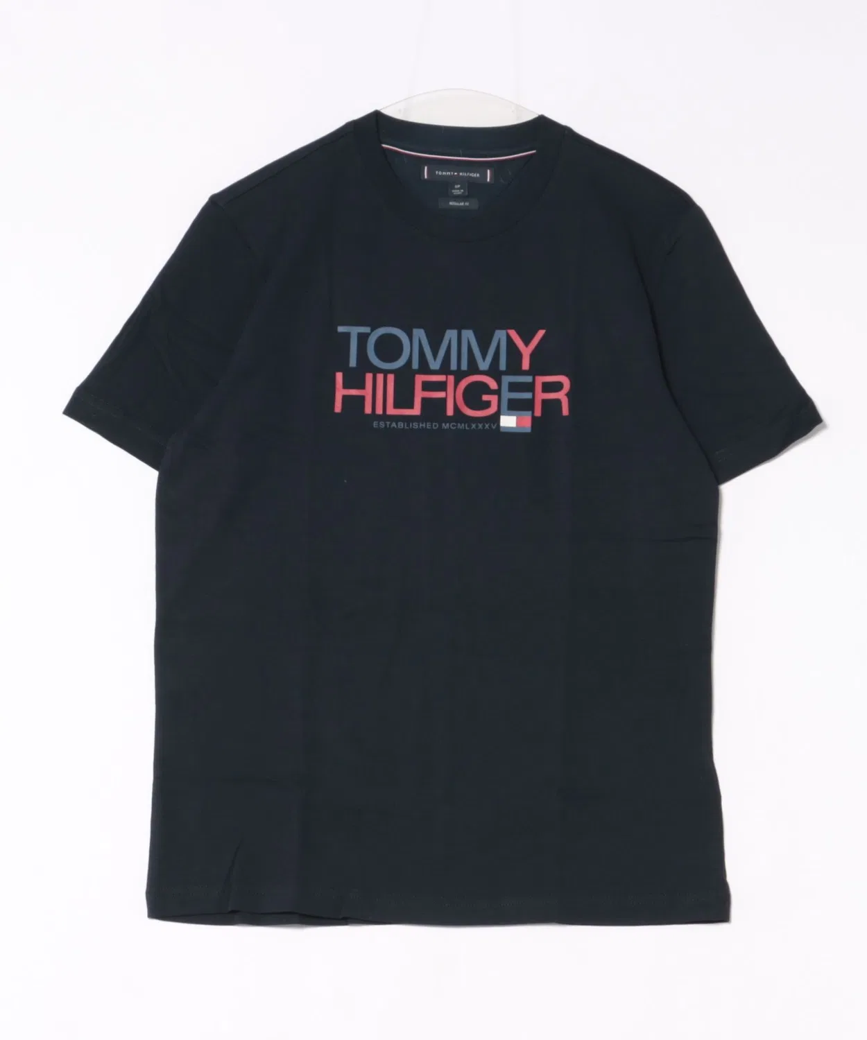 Мужское хлопковое футболка с коротким рукавом TOMMY HILFIGER, Navy