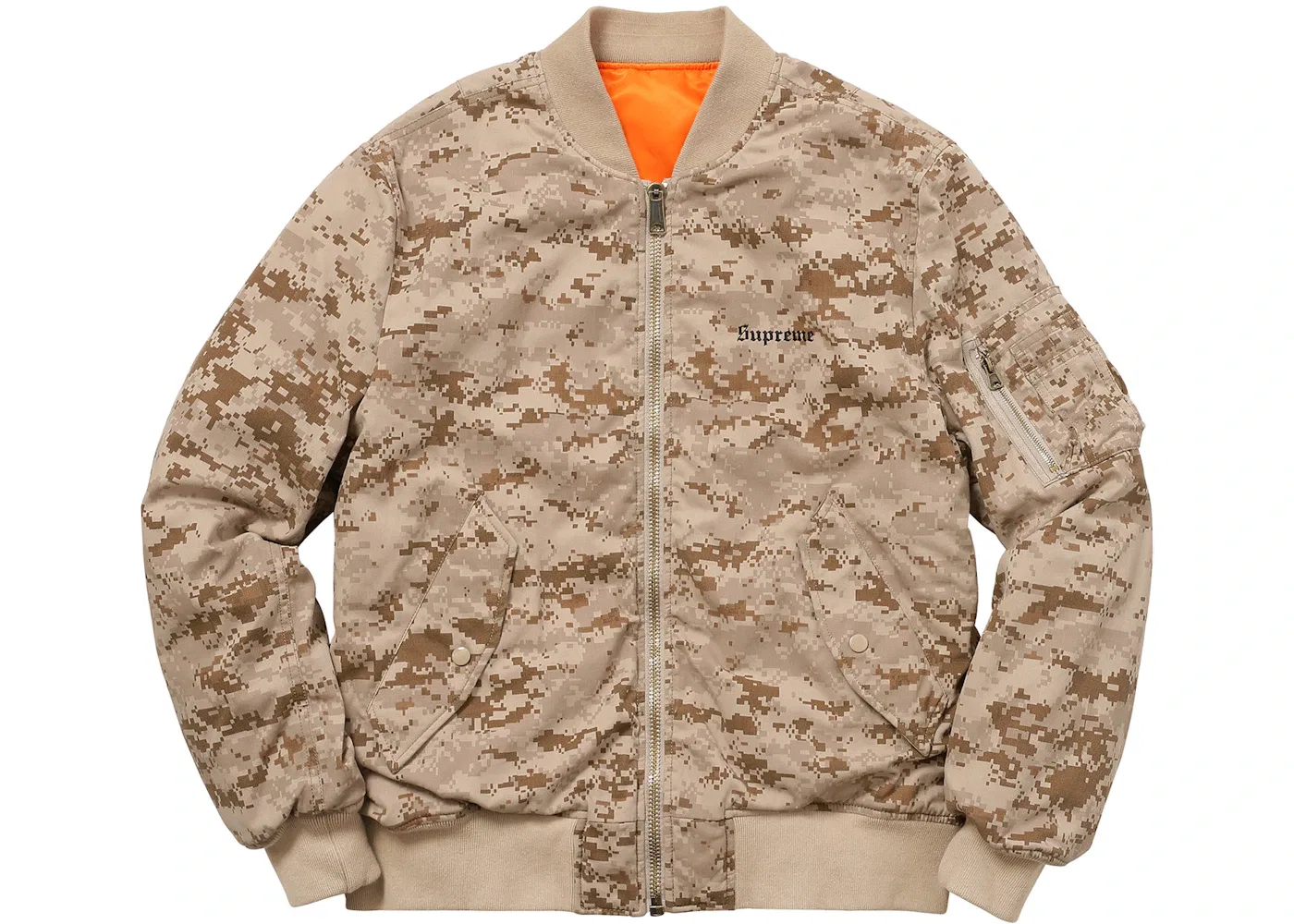 Мужская куртка-бомбер с принтом MA-1 Supreme, Tan Digi Camo