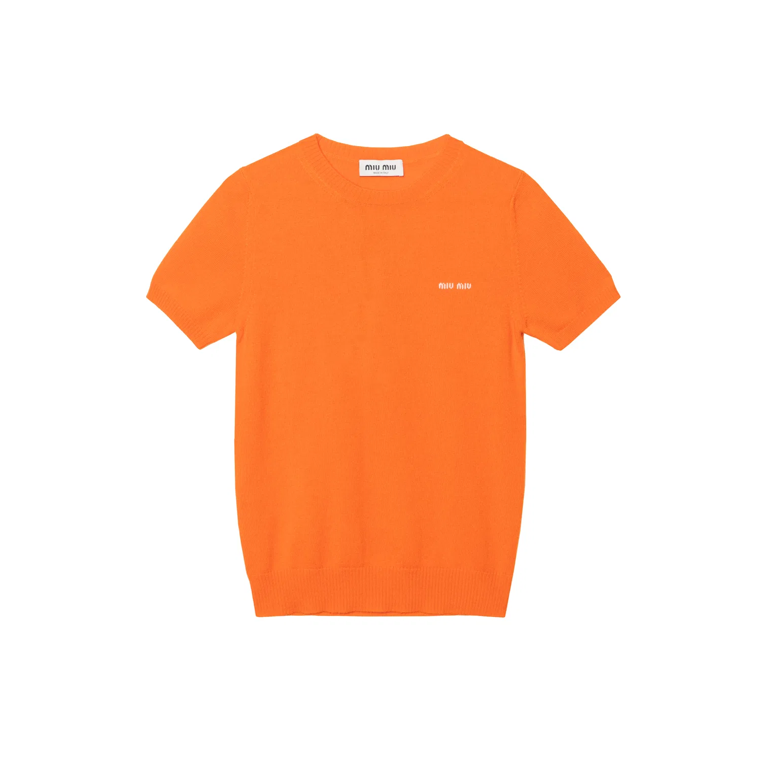 Женский кашемировый свитер с круглым вырезом Orange MIU MIU, Orange