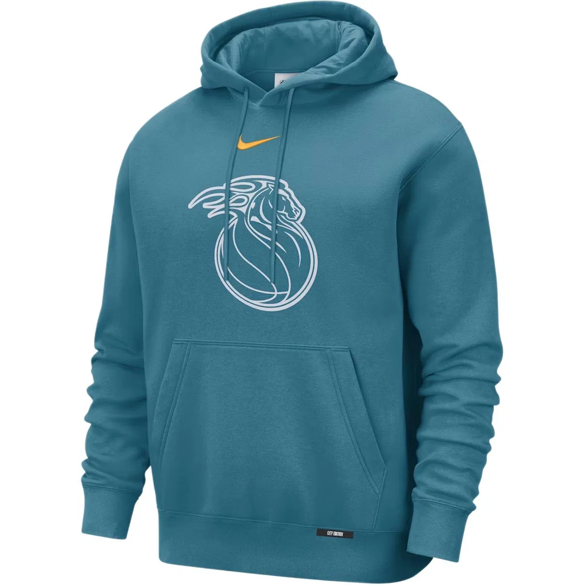 Мужское худи с принтом Detroit Pistons City Edition Nike, Teal Blue