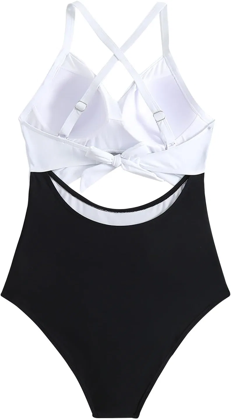 Женский цельный купальник с утяжкой живота Monokini, White — фото 3