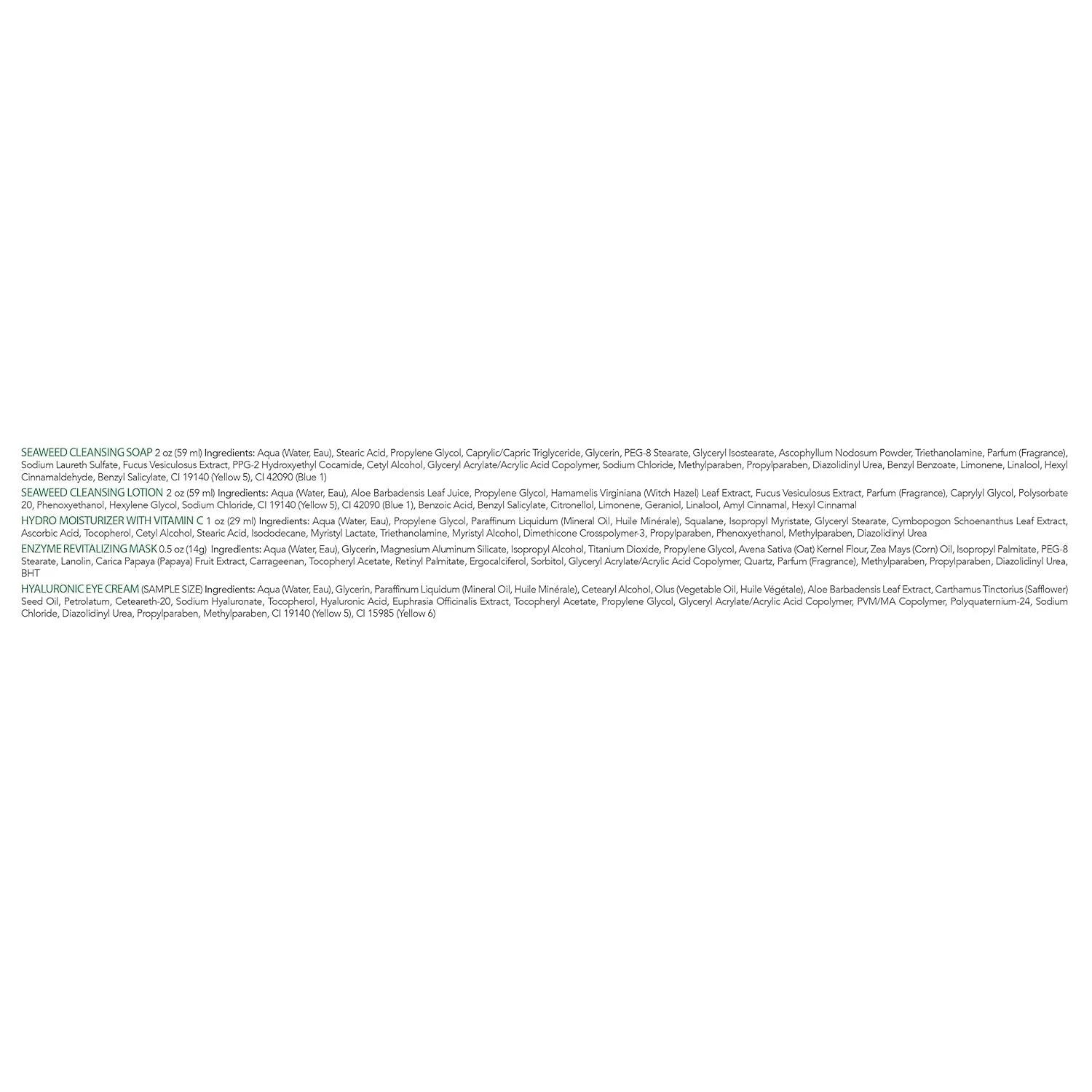 Набор для ухода Mario Badescu Combo/Dry Regimen 5 предметов: мыло для очищения Seaweed, очищающий лосьон Seaweed, увлажняющий крем Hydro, маска Enzyme Revitalizing и крем для глаз Hyaluronic Набор из 5 штук — фото 4