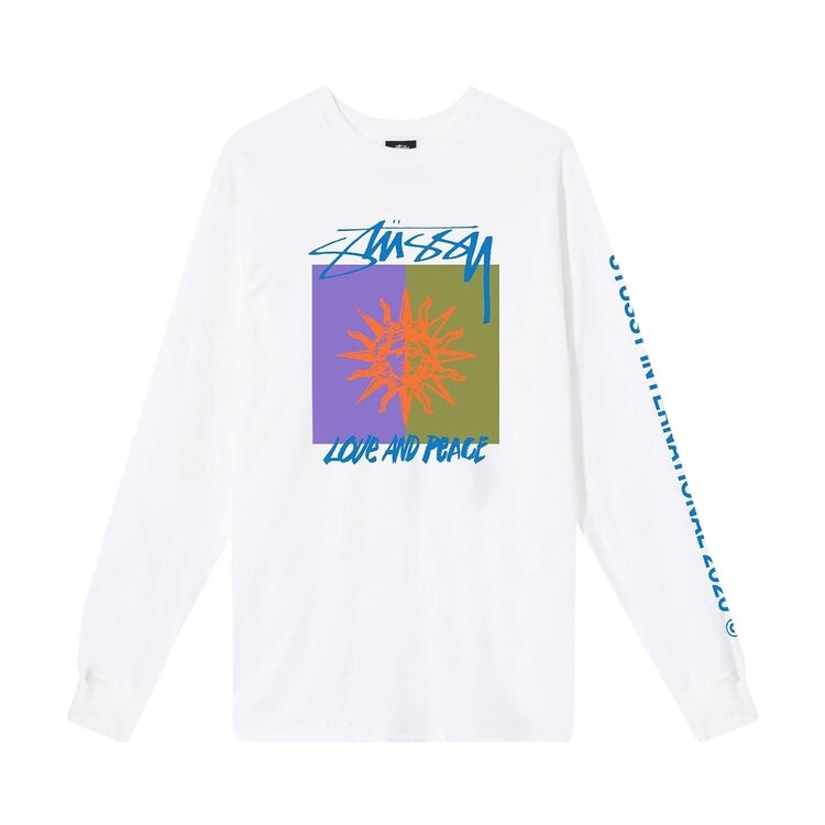 

Лонгслив Stussy Love & Peace Long-Sleeve Tee 'White', белый