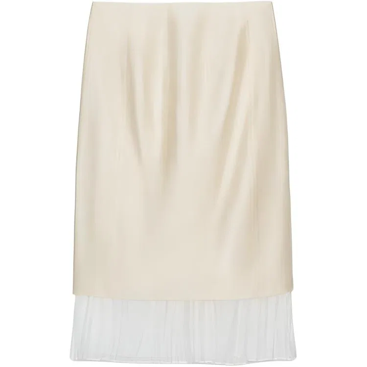 Женская юбка-миди с длиной ниже колена ZARA, Raw White