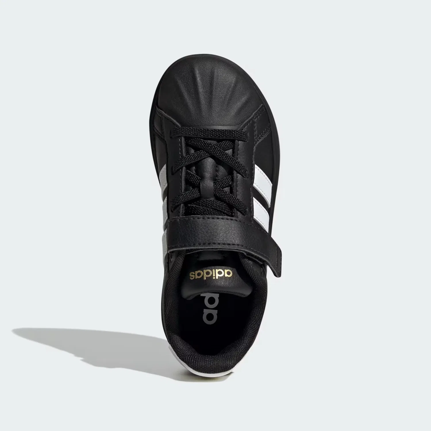 Детские кроссовки с мысом-ракушкой Streettalk Adidas Sportswear, черный/белый/золотистый — фото 2