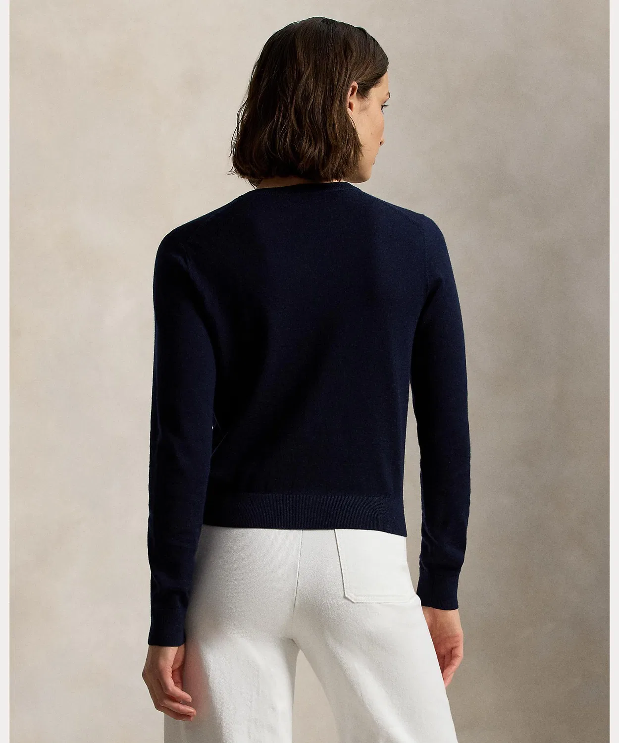 Женский кардиган из шерсти с длинным рукавомPOLO RALPH LAUREN, Синий — фото 2