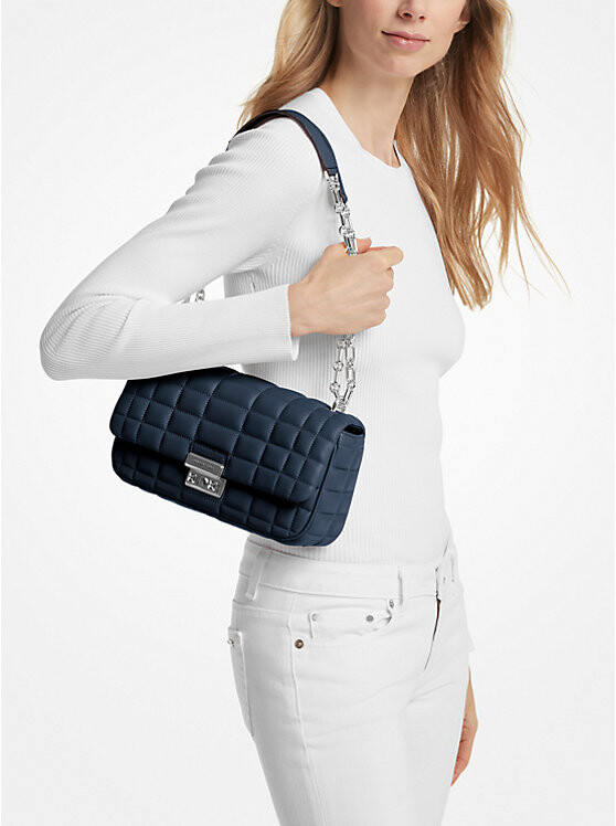 

Сумка Michael Kors Tribeca Large Quilted Leather Shoulder, темно-синий