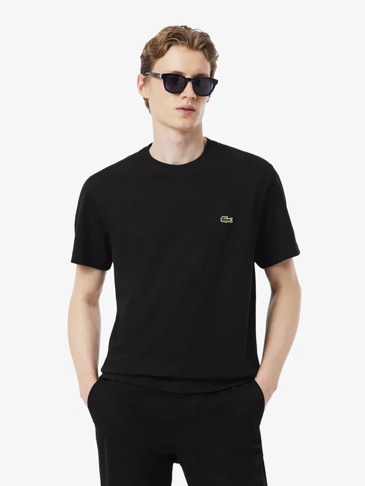Футболка из льняной смеси TH0629 LACOSTE, Black
