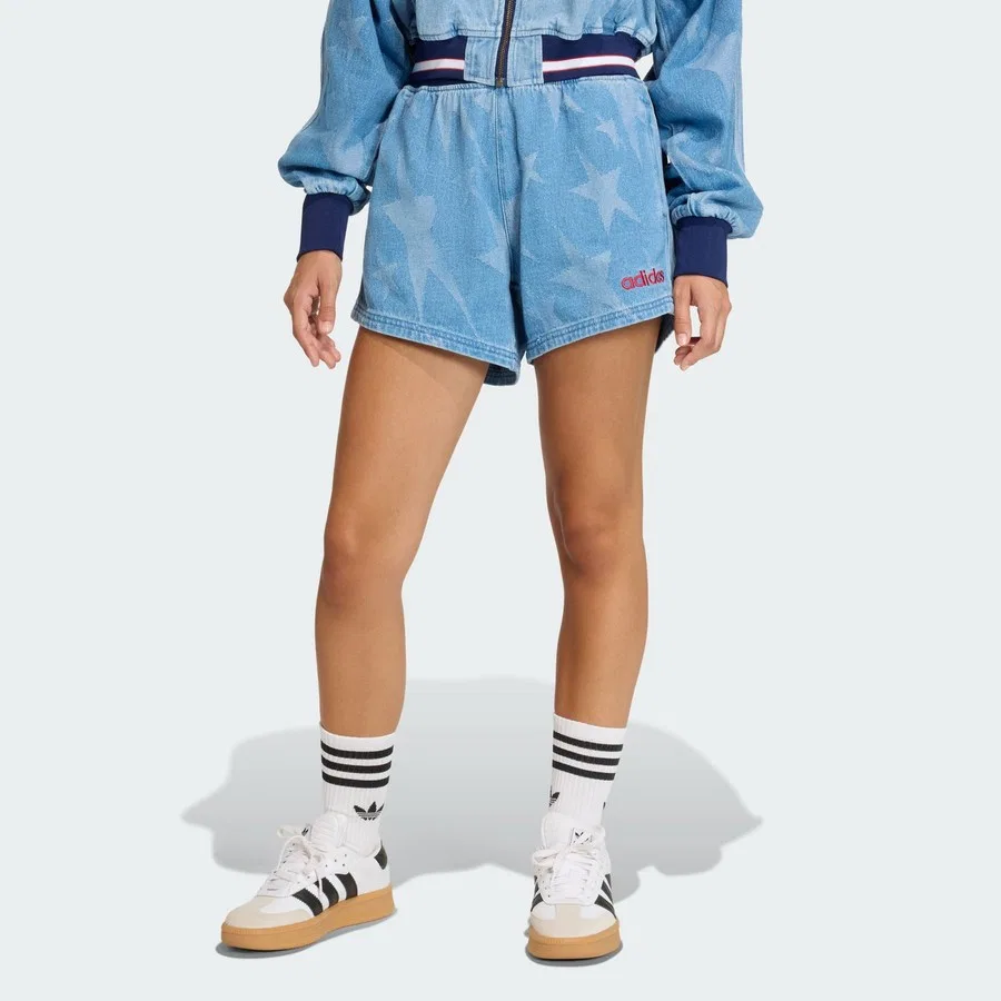 Шорты джинсовые с принтом Varsity Originals KE2348 adidas, Синий