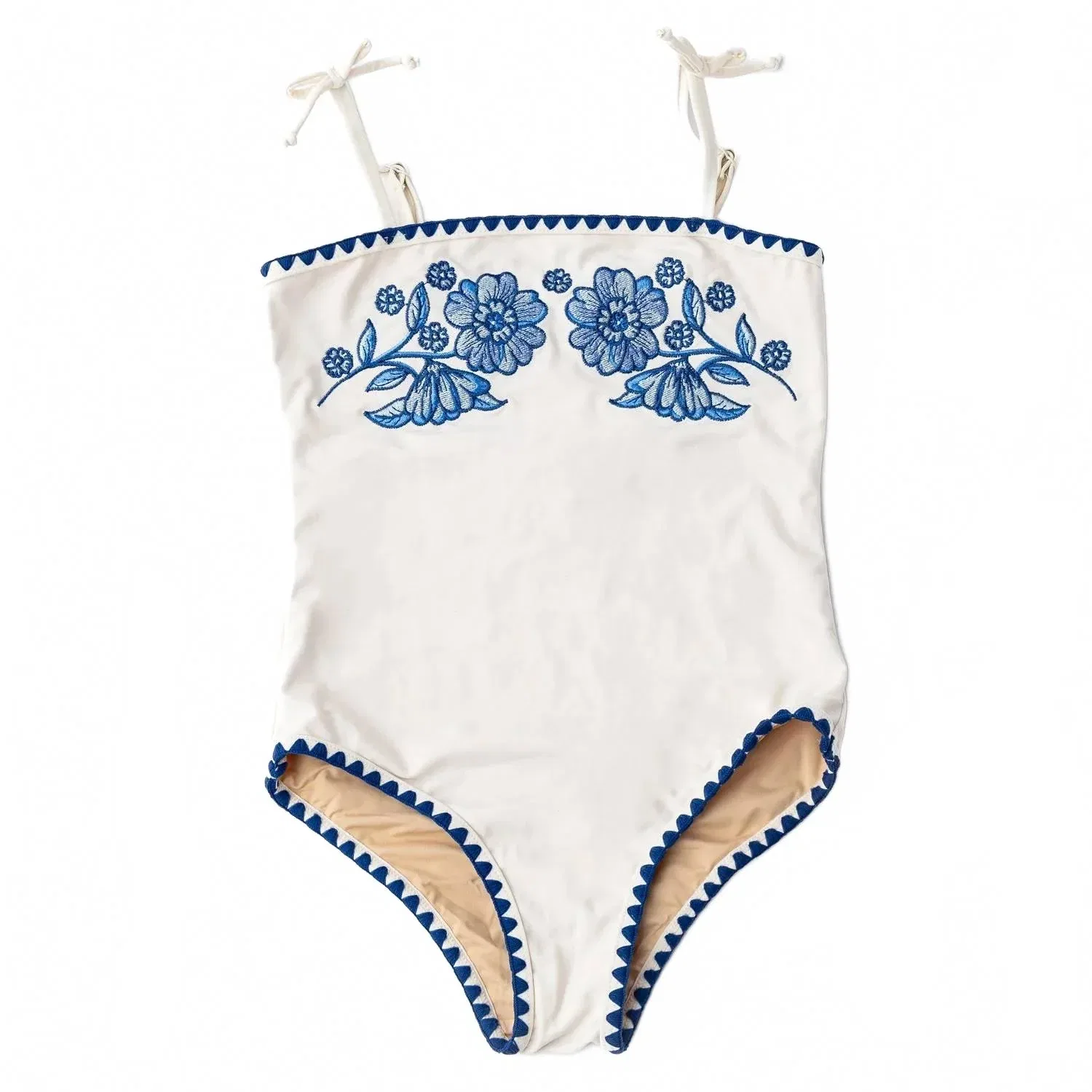 Детский купальник слитный с вышивкой Shade Critters, White/Navy