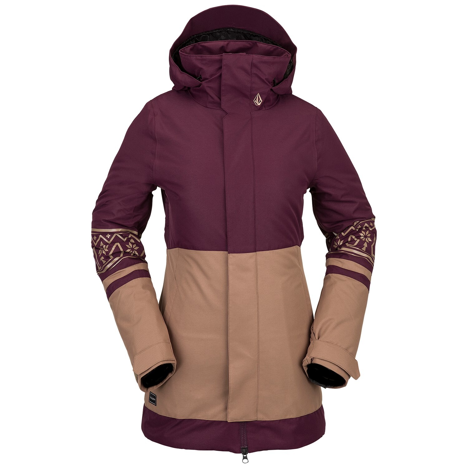

Куртка Volcom женская утепленная, красный / бежевый