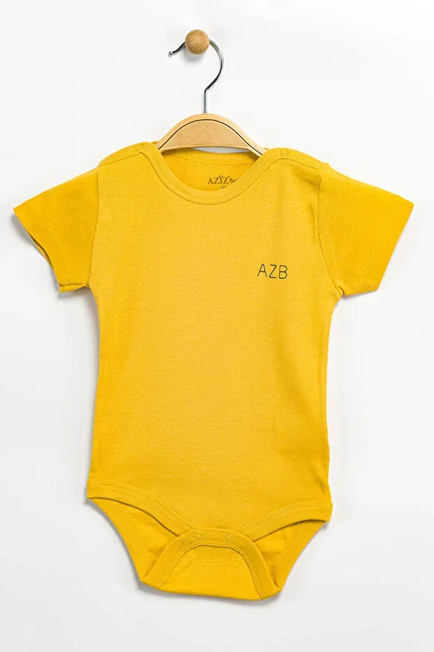 Детское боди с принтом Basics Aziz Bebe, Hardal — фото 2