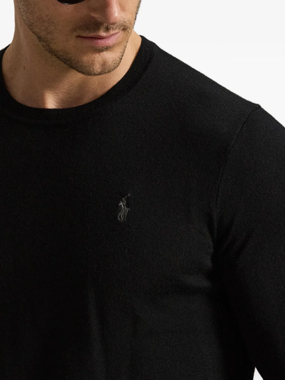 Polo Ralph Lauren Свитер шерстяной с вышивкой Pony черный — фото 4