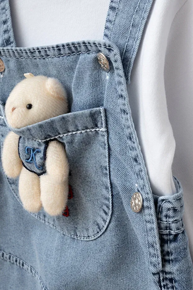 Детский комбинезон с принтом 2-предметный набор Yukobaby Bebeğiniz Için En Doğalı, Blue — фото 4