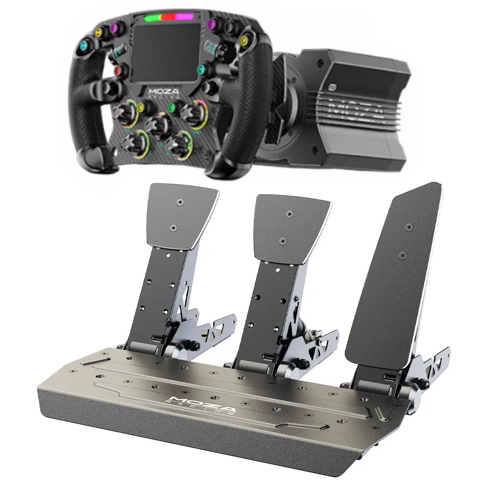 

Руль Moza R12, База руля + руль FSR Formula + 3 педали SR-P, черный