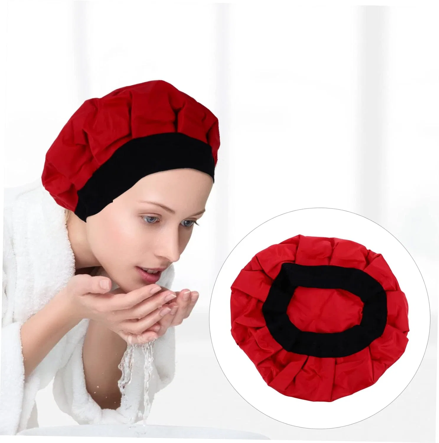 Шапочка для душа с гелем, WATIIFUFU, 550 г, Red — фото 4