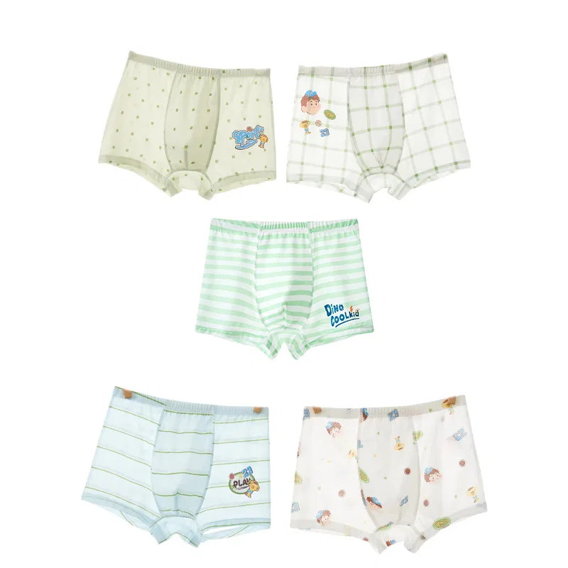 Детские трусы для девочек комплект из 4 штук Teal+Apricot+Green+White+Light Green MIIOW
