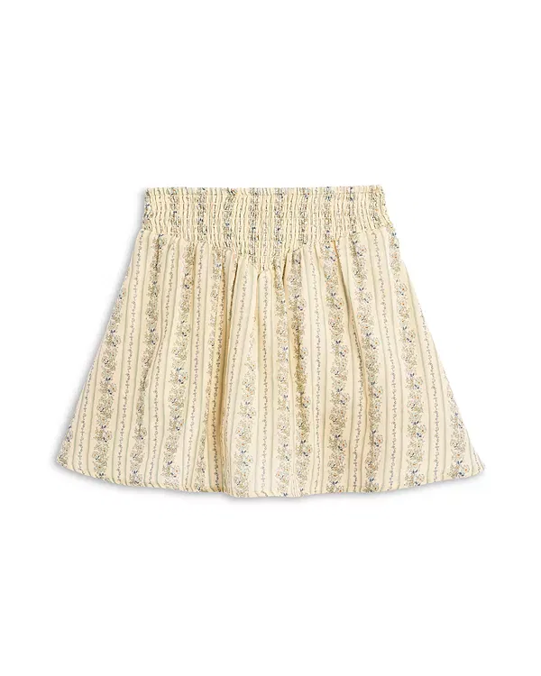 Детская юбка для девочек с принтом Smocked V Mini Rylee + Cru, Natural
