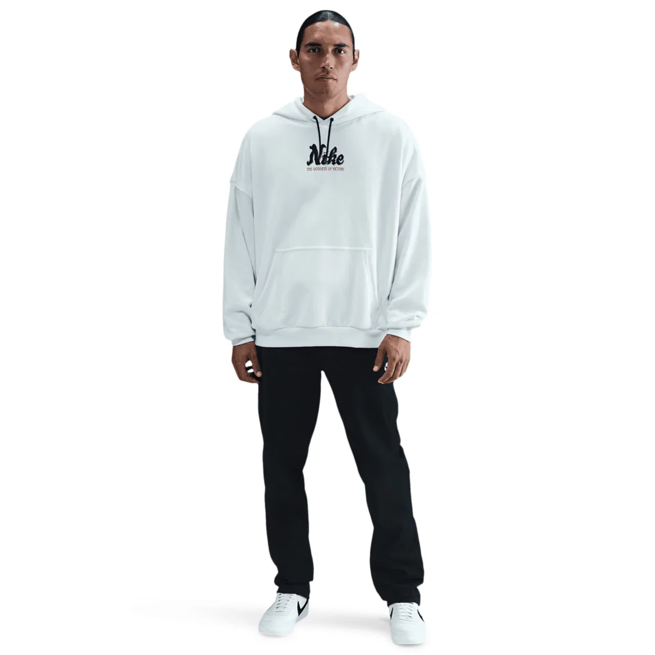 Мужское худи оверсайз Club Pullover Victorious Nike, белый/черный — фото 4