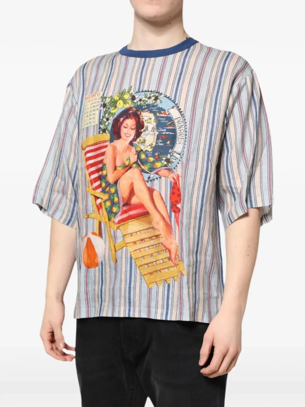Футболка с графическим принтом DOLCE & GABBANA, бежевый — фото 2